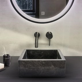 Sanigoods Alina waskom gepolijst 40x40x15cm zwart