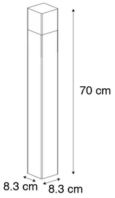 Staande buitenlamp zwart 70 cm IP44 met smoke glass - Denmark Modern E27 IP44 Buitenverlichting