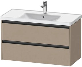 Duravit Ketho 2 wastafelonderbouwkast met 2 laden 98.4x45.5x54.9cm met grepen antraciet Linnen mat K25284075750000