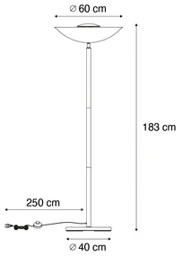Industriële vloerlamp zwart met gouden binnenkant 60 cm - Magnax Industriele / Industrie / Industrial E27 rond Binnenverlichting Lamp