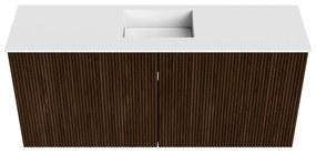 Mondiaz Joya 90cm toiletmeubel walnut met wastafel faye midden zonder kraangat talc