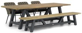Tuinset 6 personen 260 cm Wicker Zwart Lifestyle Garden Furniture Crossway/Trente