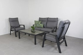 Azoren/Hammelton stoel-bank loungeset 4-delig verstelbaar - Antraciet