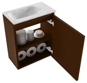 Mondiaz Ture DLux toiletmeubel 40cm rust met wastafel opalo links met kraangat