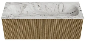 Mondiaz Kurve-dlux 120cm badmeubel dusk met 1 lade en wastafel big large midden zonder kraangat glace