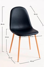 Set 4 Teok Kunstlederen Stoelen