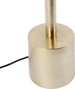 Art Deco tafellamp goud velours kap pauw dessin 40 cm - Diverso