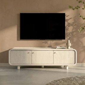 Beige Tv-meubel Met Ronde Hoeken 160 Cm - 160x43x50cm.