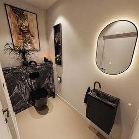 MONDIAZ TURE-DLUX 40cm toiletmeubel Urban. EDEN wastafel Lava positie rechts. Met 1 kraangat. TUREDX40URBR1LAV