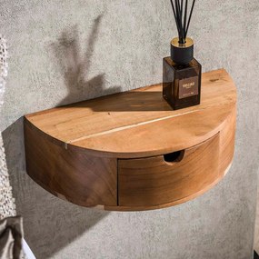 Hangend Nachtkastje Half Rond Hout - 40x20x12cm.