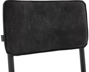 Goossens Eetkamerstoel Chaplin grijs velvet stof leuning, urban industrieel