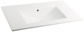 Fontana Rovigo badmeubel 80cm met witte wastafel zonder kraangat mat wit