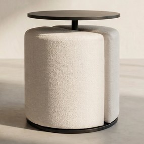 Bijzettafel Met Ronde Poef - 46 X 46cm.