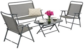 Taranto Garden Point metalen tuinmeubelen grijs