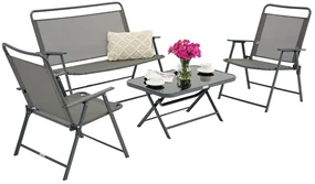 Taranto Garden Point metalen tuinmeubelen grijs