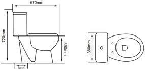 Sanigoods Balco duoblok staand toilet P-trap wit