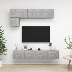 vidaXL 5-delige Tv-meubelset spaanplaat betongrijs