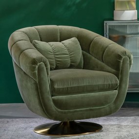 Dutchbone Member Draaibare Vintage Fauteuil Olijf