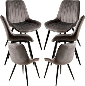 Set 6 Lene Fluwelen Stoelen