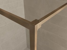 Mueller Square inloopdouche 90x200cm helder glas met nano-coating geborsteld brons