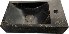 Saniclear Athens Portoro Gold fontein met kraangat rechts 39x22x10cm