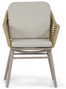 Tuinset 4 personen 90 cm Aluminium/wicker Taupe Coco Antoni/Bristol