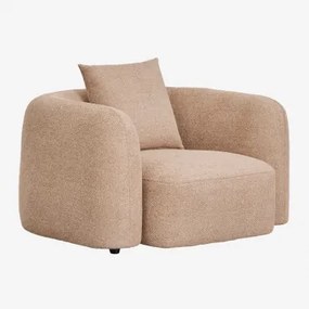 Fauteuil In Chenille Coco Dikke Chenille Stof Latte Bruin - Sklum