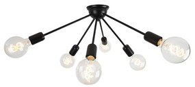 Moderne plafondlamp zwart 6-lichts - Sputnik Art Deco E27 rond Binnenverlichting Lamp