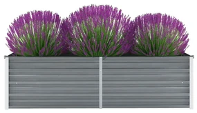 vidaXL Plantenbak verhoogd 160x40x45 cm gegalvaniseerd staal grijs