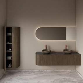 Gliss Design Alluro kolomkast 160cm met ronding rechts ash grey