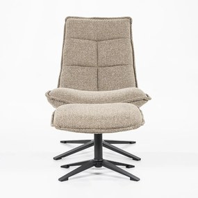 Eleonora Marcus Fauteuil Met Voetenbank Beige Boucle