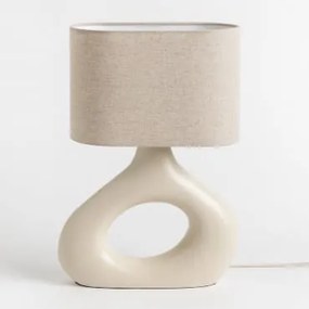 Eiverts Linnen Tafellamp Gardenia Wit & ↑41 Cm - Sklum