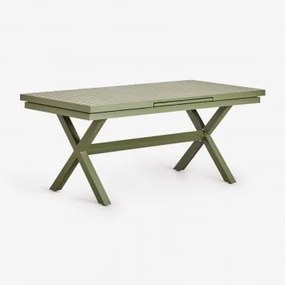 Karena Uitschuifbare Rechthoekige Aluminium Eettafel Groen – Intens Olijf & 180 - 240 X 90 Cm - Sklum