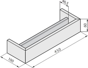 Novellini Frame Planchet met Handdoekhouder 45x12x6 cm Mat Wit