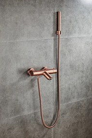 Saniclear Copper thermostatische badkraan met handdouche geborsteld koper