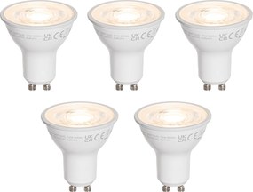 Set van 5 GU10 50mm LED lampen helder 7.5W 800 lm 3000K