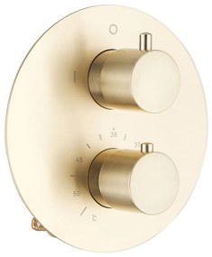 Saniclear Evolution inbouw regendouche rond met glijstang en 2 standen handdouche geborsteld messing - mat goud