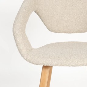 Zuiver Flexback Design Eetkamerstoel Hout Beige Boucle