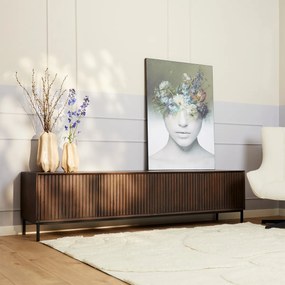 Starfurn Madison Walnoot Tv-meubel Met Walnoot Kleur 210 Cm - 215x50x55cm.