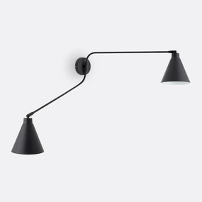 Dubbele scharnierende wandlamp in ijzer, Hiba