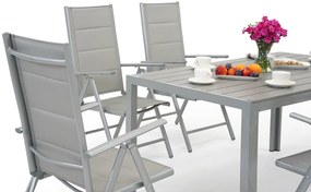 Verona polywood aluminium tuinset voor 6 personen Garden Point lichtgrijs