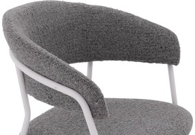 Goossens Eetkamerstoel Ce grijs stof met armleuning, modern design