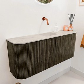 Mondiaz Joya DLux 105cm toiletmeubel ronding links/rechts shadow met wastafel faye midden zonder kraangat ostra