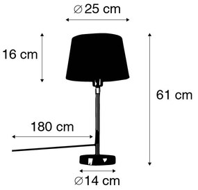 Tafellamp goud/messing met kap wit 25 cm verstelbaar - Parte Modern E27 Binnenverlichting Lamp