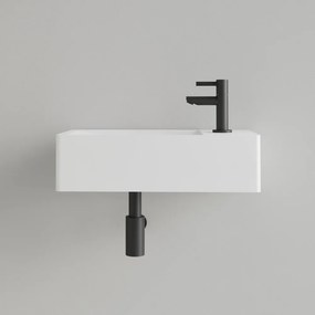 Sanigoods Luko fontein 40x22cm rechts met kraangat mat wit