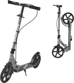 VEVOR Step (2 wielen) voor kinderen vanaf 8 jaar, stadsstep, kinderstep, straatstep met in hoogte verstelbaar stuur, antislip deck en handrem, opvouwbare step tot 100 kg, grijs