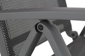 Tuinset 6 personen 220 cm Aluminium/Textileen /Graniet/Aluminium/textileen Grijs Presto Vasto/Graniet