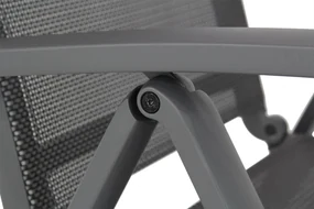 Tuinset Ronde Tuintafel 4 personen 125 cm Aluminium/Textileen /Aluminium/textileen Grijs  Presto Vasto/Ancona