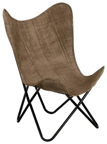 vidaXL Vlinderstoel canvas taupe