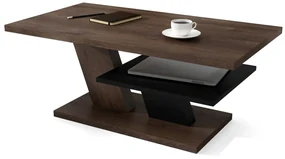 CLIFF bruin eiken / zwart, salontafel